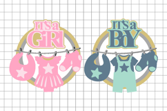 Clothesline baby Topper 3D SVG Product Image 2