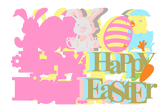 Happy Easter Cake Topper 3D SVG Product Image 3