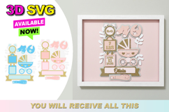 Birth Stats announcement signs Baby 3D SVG Product Image 1