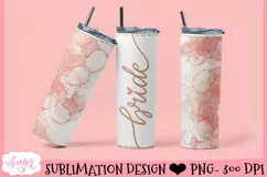Bride Tumbler Wrap for Sublimation | Wedding tumbler PNG Product Image 2