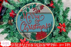 Merry Christmas Round Sign for Sublimation PNG design Product Image 2