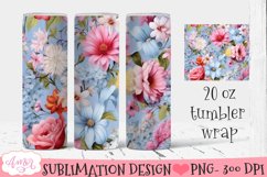 Floral Seamless Tumbler wrap for Sublimation PNG Product Image 1