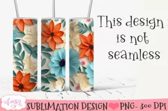 3D floral 20oz Tumbler Sublimation | Spring tumbler PNG Product Image 1