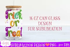 Trick or treat glass can PNG for sublimation | Halloween PNG Product Image 2