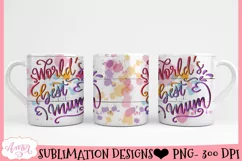 World's best mum mug wrap PNG| Mother's day sublimation Product Image 2