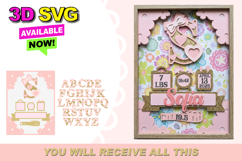 Birth Stats announcement signs Baby 3D SVG Product Image 1