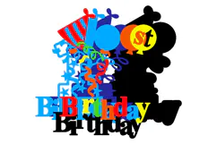 First Birthday Color Party 3D SVG Product Image 3