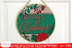 Merry Christmas Round Sign for Sublimation PNG design Product Image 3