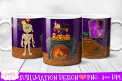 Spooky mug wrap for sublimation | Cute mummy mug PNG Product Image 2
