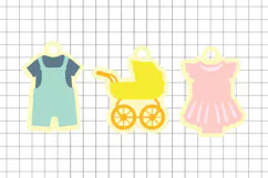 Cute Baby Shower Gift Tags 3D SVG Product Image 2