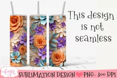 3D floral 20oz Tumbler Sublimation | Spring tumbler PNG Product Image 1