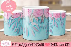 Floral mug wrap for sublimation design | Customizable design Product Image 1