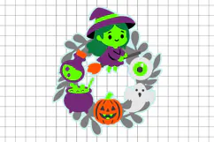 Spooky Halloween Wreath Sign 3D SVG Product Image 2