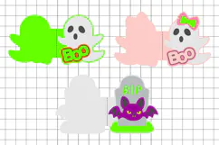 Ghost Halloween card 3D SVG Product Image 2