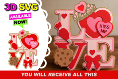 Valentines Day Love topper 3D SVG Product Image 1