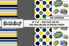 Bat Superhero Digital Papers, scrapbook backgrounds designs Product Image 1