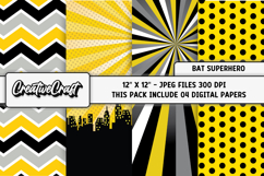 Bat Superhero Digital Papers, scrapbook backgrounds designs Product Image 1