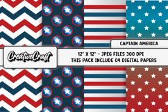 Captain America Superhero Digital Papers, scrapbook designs Product Image 1
