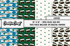Coffee Digital Papers, brown backgrounds scrapbook designs Product Image 1