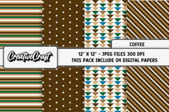 Coffee Digital Papers, brown backgrounds scrapbook designs Product Image 1