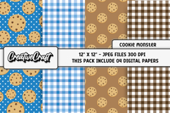 Cookies Monster Digital Papers, scrapbooking papers designs Product Image 1