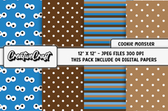 Cookies Monster Digital Papers, scrapbooking papers designs Product Image 1