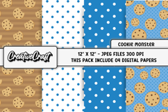 Cookies Monster Digital Papers, scrapbooking papers designs Product Image 1