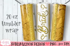 Bride Tumbler Wrap for Sublimation | Wedding tumbler PNG Product Image 3