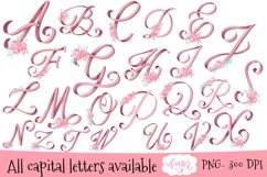 Floral alphabet for sublimation, Monogram letters PNG Product Image 5