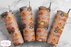 Fall 20 oz tumbler PNG for sublimation, harvester truck png Product Image 3