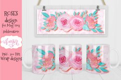 Roses floral design for mug sublimation 11oz - 2 designs Product Image 3