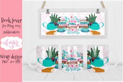 Books and flowers design for mug sublimation 11 oz Product Image 1