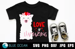 Love is llamazing SVG, Valentines llama SVG, Valentines day Product Image 1