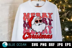 Merry Christmas SVG, Santa SVG, Santa with sunglasses png Product Image 1
