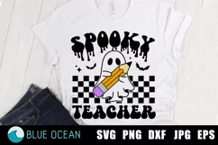 Spooky Teacher SVG, Spooky Teacher PNG, Cute Ghost with SVG Product Image 1