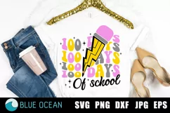 100 days of school SVG, 100 days school PNG, 100 days shirt Product Image 1