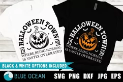 Halloween Town University Svg Png, Pumpkin Face Svg Product Image 1