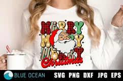 Retro Merry Christmas PNG, Merry SVG, Merry Merry Merry SVG Product Image 1