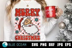 Merry Christmas Santa PNG, Retro Christmas SVG, Retro Santa Product Image 1