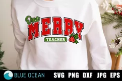 One Merry Teacher SVG, Merry Teacher SVG, Christmas teacher Product Image 1