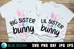 Big Sister Bunny SVG, Lil sister Bunny SVG, Kids Easter SVG Product Image 1