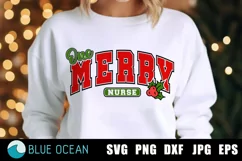 One Merry Nurse SVG, Merry Nurse SVG, Christmas Nurse SVG Product Image 1