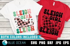 Sleigh girl Sleigh SVG, Funny Christmas SVG, Sleigh PNG Product Image 1