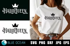 Halloqueen SVG Hallo queen SVG, Halloween woman shirt Product Image 1