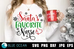 Santa's favorite nurse SVG, Nurse Christmas Svg, Holiday Svg Product Image 1