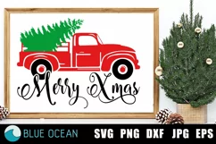 Christmas truck svg, Christmas tree truck, svg Product Image 1