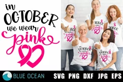 In October we wear Pink SVG, Awareness Ribbon SVG Product Image 1