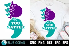 Suicide Awareness SVG, Semicolon SVG, Suicide Awareness PNG Product Image 1