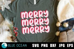 Merry merry merry SVG, Merry Christmas PNG, Merry Christmas Product Image 1