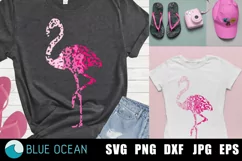Flamingo distressed SVG, Flamingo grunge SVG Product Image 1